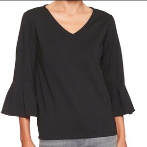 Banana Republic Black 3/4 Bell Sleeve Top Size XS